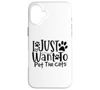 Custodia per iPhone 16 Plus Voglio solo accarezzare i gatti I Love Feline Pals