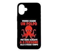 Custodia per iPhone 16 Plus Vorrei essere un polpo Umorismo marino