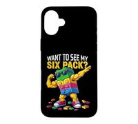 Custodia per iPhone 16 Plus Want To See MY Six Pack Funny Blocks Bricks Master Builder