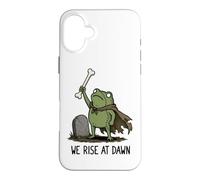 Custodia per iPhone 16 Plus We Rise At Dawn Season Spooky Frog Meme Zombie Halloween