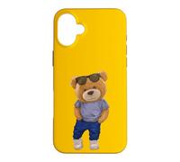 Custodia per iPhone 16 Plus Wear Cool Teddy Bear Fashion Guy Cartoon Graphic Designs Fun
