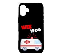 Custodia per iPhone 16 Plus Wee Woo Funny Ambulance EMR EMS Paramedic First Responder