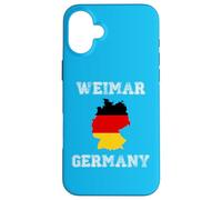 Custodia per iPhone 16 Plus Weimar Germania Vintage Bandiera Germania Mappa Design