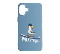 Custodia per iPhone 16 Plus WHAT SUP Beaches Gabbiano in stand up paddling casuale