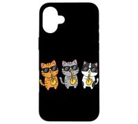 Custodia per iPhone 16 Plus Whimsical Feline Saxophonist Group Jazz Cat Aesthetic