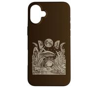 Custodia per iPhone 16 Plus Whimsy Goth Fairycore Witchy Frog Mushroom Moon Vintage