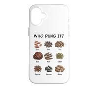 Custodia per iPhone 16 Plus Who Dung It? Funny Animal Droppings Nature Diagram Detective