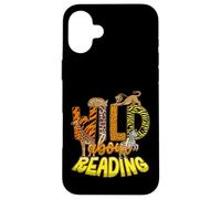 Custodia per iPhone 16 Plus Wild About Reading Books Bibliotecario del giorno della biblioteca degli animali dello zoo
