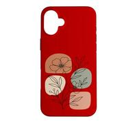 Custodia per iPhone 16 Plus Wildflower Line Art Abstract Botanical Mid Century