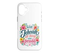 Custodia per iPhone 16 Plus With Jehovah All Things Possible Jehovahs Witnesses Gift