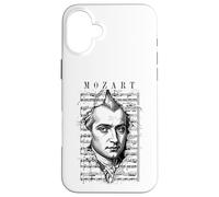 Custodia per iPhone 16 Plus Wolfgang Amadeus Mozart Spartito Classico Note Vintage