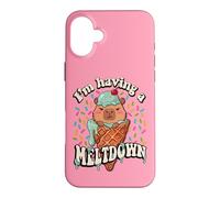 Custodia per iPhone 16 Plus Womens Girls I'm Having A Meltdown Ice Cream Capybara Lover