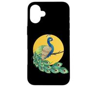 Custodia per iPhone 16 Plus Womens Girls Kid Beautiful Yellow Moon Elegant Peacock Lover
