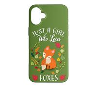 Custodia per iPhone 16 Plus Womens Kids Fall Leaves Boho Just A Girl Who Loves Foxes