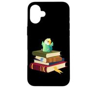 Custodia per iPhone 16 Plus Womens Kids Girls Reading Books Happy Parakeet Lover