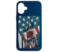 Custodia per iPhone 16 Plus Wonder Woman American Flag