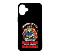 Custodia per iPhone 16 Plus Working On Fire Fireman Firefighter Funny Firefighters Lover