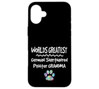 Custodia per iPhone 16 Plus Worlds Greatest Tedesco Capelli Corti Puntatore Nonna Cane Zampa
