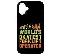 Custodia per iPhone 16 Plus World's Okayest Certified Forklift Operator Evolution