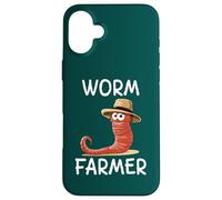 Custodia per iPhone 16 Plus Worm Farmer Divertente allevamento di lombrichi