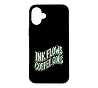 Custodia per iPhone 16 Plus Writer Ink Flows Coffee Goes Author Illustrator