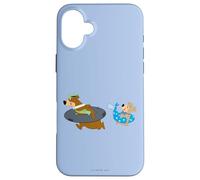 Custodia per iPhone 16 Plus Yogi Bear Yogi and Boo Boo Going Swimming
