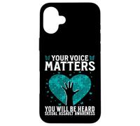 Custodia per iPhone 16 Plus Your Voice Matters Support Sexual Assault Awareness Gifts