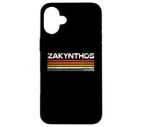 Custodia per iPhone 16 Plus Zante Grecia Vintage Retro Travel Stripes