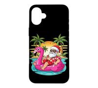 Custodia per iPhone 16 Plus Zattera da spiaggia di Babbo Natale