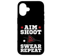 Custodia per iPhone 16 Pool Playing Aim Shoot Swear Repeat Pool Playing Billiards