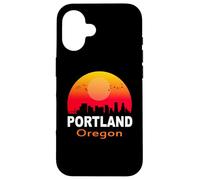 Custodia per iPhone 16 Portland Oregon Vintage Retro Sunset City State USA