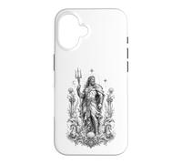 Custodia per iPhone 16 Poseidone Sea Dio Onde Oceano Mitologia Greca Opera d'arte