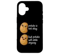 Custodia per iPhone 16 Potato Is Not Okay Funny Potato Joke Meme Vegetable Potating