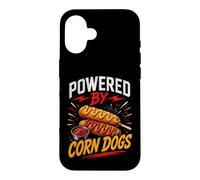 Custodia per iPhone 16 Powered By Funny Corn Dogs Saying Humor Joke Gag