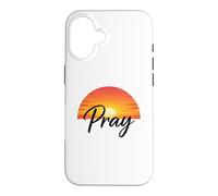 Custodia per iPhone 16 Pray Sunset Inspirational Religious Christian Faith