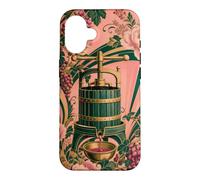 Custodia per iPhone 16 Pressa Vino Vintage Con Fiori Raccolto