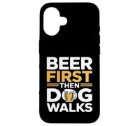 Custodia per iPhone 16 Prima la birra e poi il cane cammina Funny Beer Dog