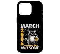 Custodia per iPhone 16 Pro 20th Birthday Raccoon Beer March 2006 Vintage 20 Years Old