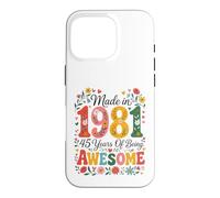 Custodia per iPhone 16 Pro 45 Year Old Made in 1981 Retro Floral 45th Birthday Women
