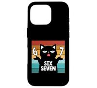 Custodia per iPhone 16 Pro 67 Maglietta meme Cat 6 7 Gesto della mano Adolescenti Slang Six Seven