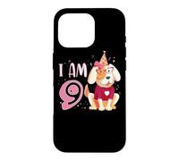 Custodia per iPhone 16 Pro 9 ° compleanno ragazza cane cuccioli bambini io sono 9