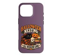 Custodia per iPhone 16 Pro Accogliente weekend casalingo con zucca di Halloween