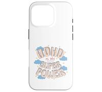 Custodia per iPhone 16 Pro ADHD è il mio super, potere retrò arcobaleno nuvola grafica
