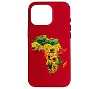 Custodia per iPhone 16 Pro African Animal Map Juneteenth Flag Colors Pride Black Africa