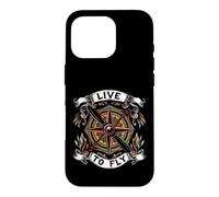 Custodia per iPhone 16 Pro Airplane Pilot Live To Fly Aviation Compass Art
