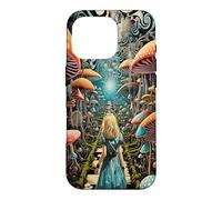 Custodia per iPhone 16 Pro Alice nel Paese delle Meraviglie Trippy Funghi Foresta Sentiero