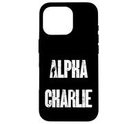 Custodia per iPhone 16 Pro Alpha Charlie - Lettere fonetiche militari