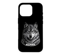 Custodia per iPhone 16 Pro Alpha Wolf Motivational Black White Wildlife Natura