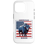 Custodia per iPhone 16 Pro American Bisonte Patriottico USA Bandiera Big Game Hunter Fluffy Mucca