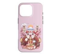 Custodia per iPhone 16 Pro American Bulldog Samurai Giappone Kawaii Grafica Ramen Pasta